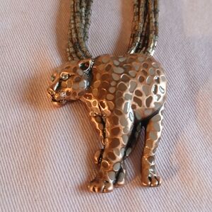 Gold-Tone Leopard Pendant Necklace - Women Jewelry Necklaces